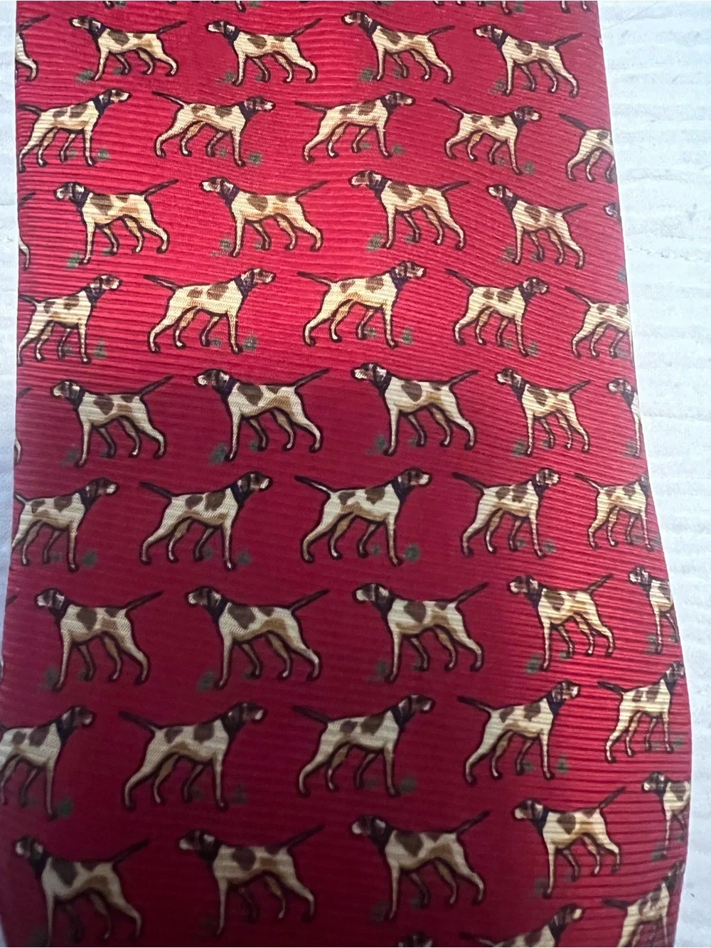 Red Novelty Dog Pattern Men's Tie